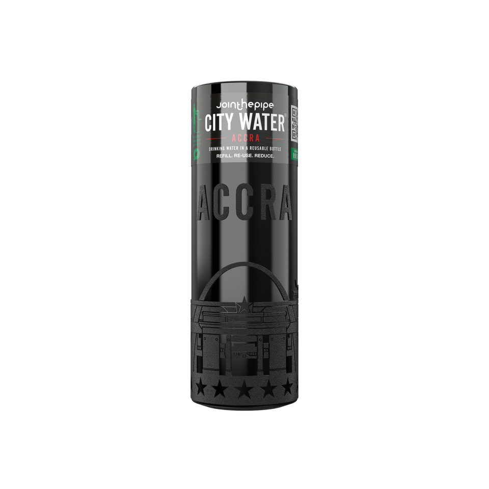Filled Bottle | Accra City Water Color: Black | Join The Pipe