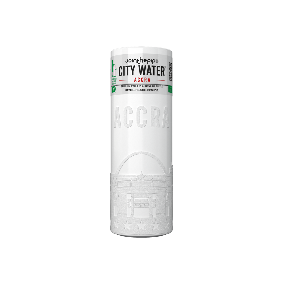 Filled Bottle | Accra City Water Color: White | Join The Pipe