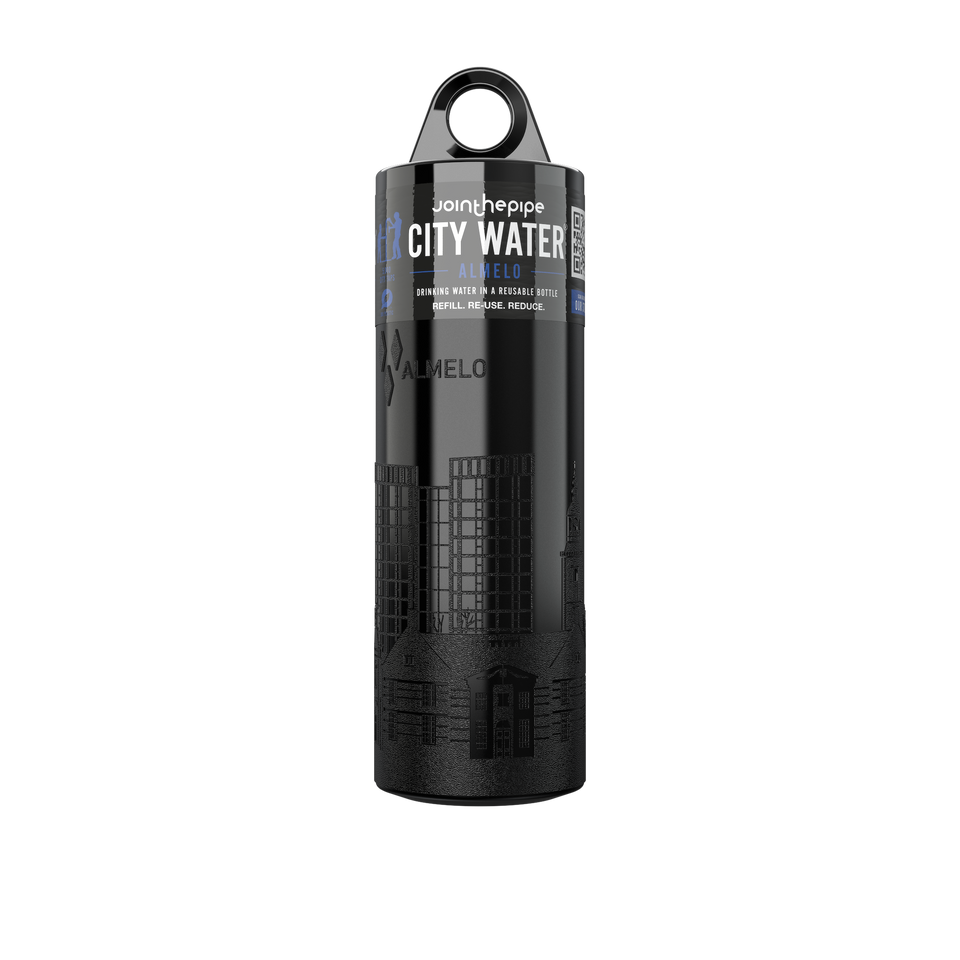 Filled Bottle | Almelo City Water Color: Black | Join The Pipe
