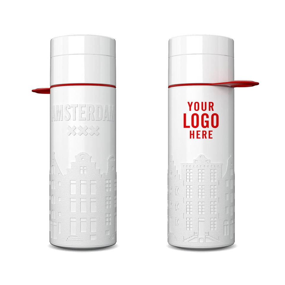 Branded Water Bottle (City Bottle) | Amsterdam Bottle 0.5L Bottle Color: White, Black | Join The Pipe