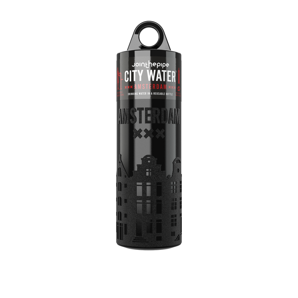Filled Bottle | Amsterdam City Water Color: Black | Join The Pipe