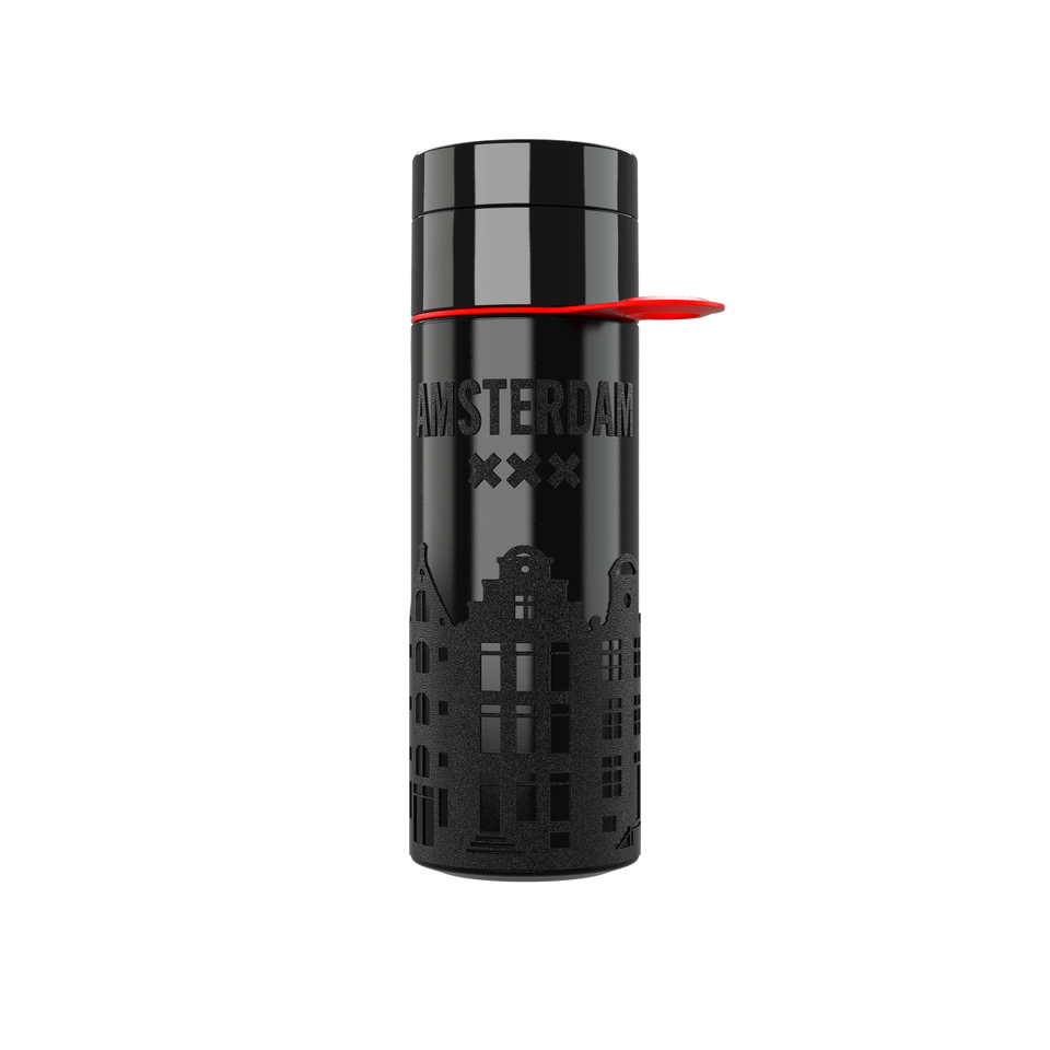 Branded Water Bottle (City Bottle) | Amsterdam Bottle 0.5L Bottle Color: Black | Join The Pipe