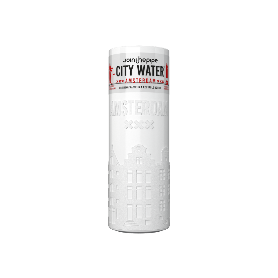 Filled Bottle | Amsterdam City Water Color: White | Join The Pipe