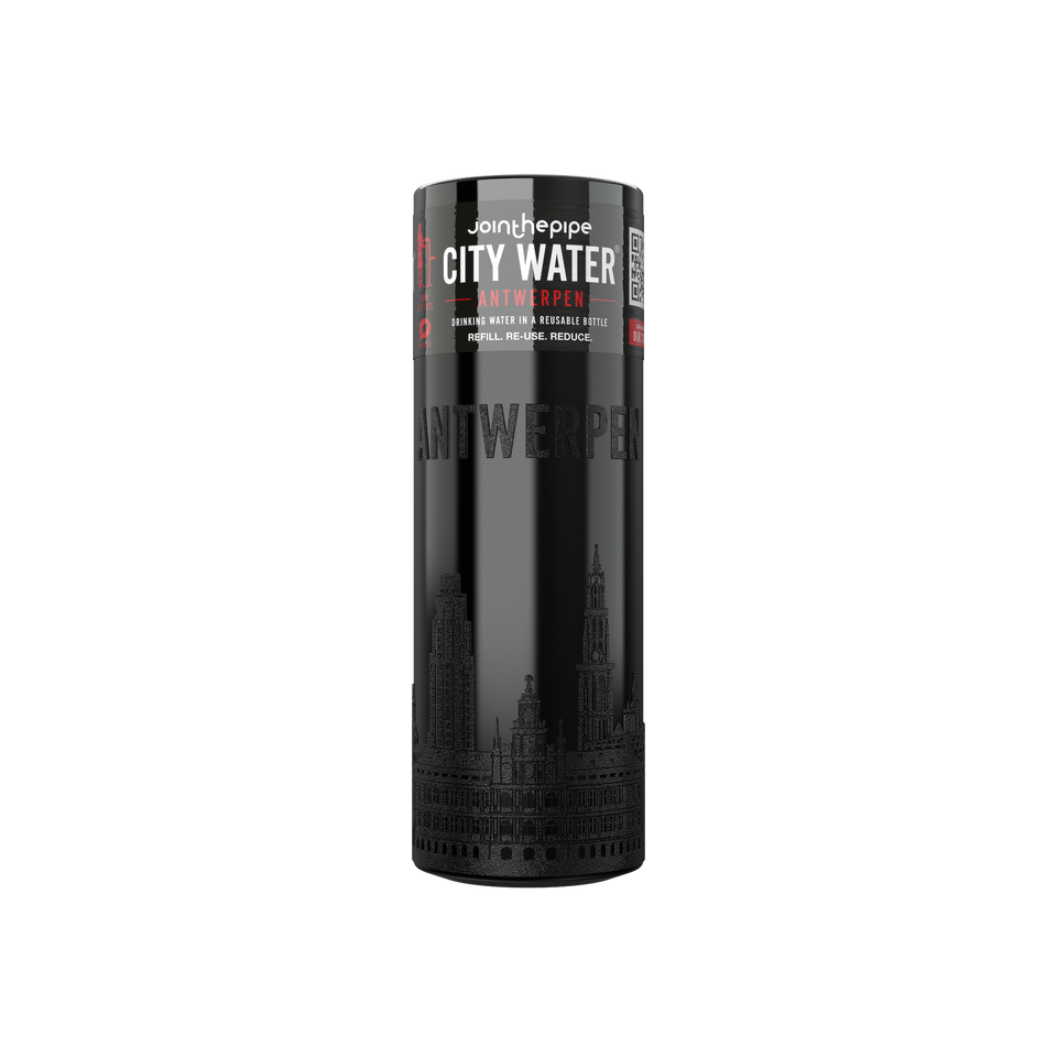 Filled Bottle | Antwerp City Water Color: Black | Join The Pipe