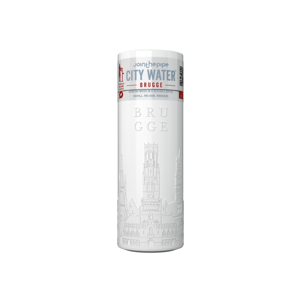 Filled Bottle | Brugge City Water Color: White | Join The Pipe
