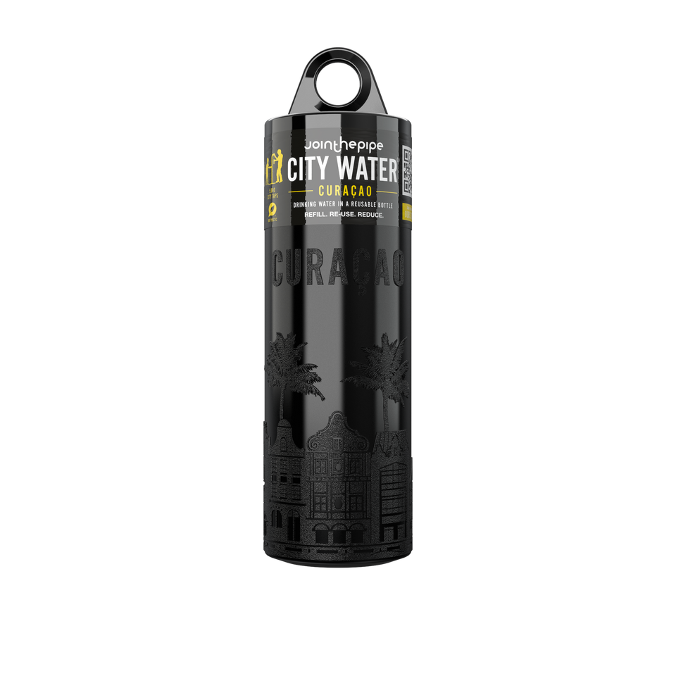 Filled Bottle | Curacao City Water Color: Black | Join The Pipe