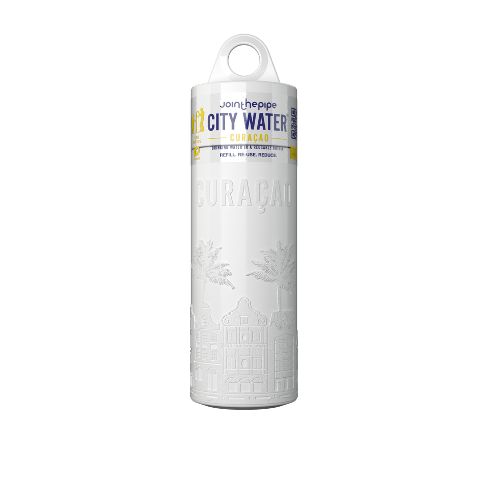 Filled Bottle | Curacao City Water Color: White | Join The Pipe