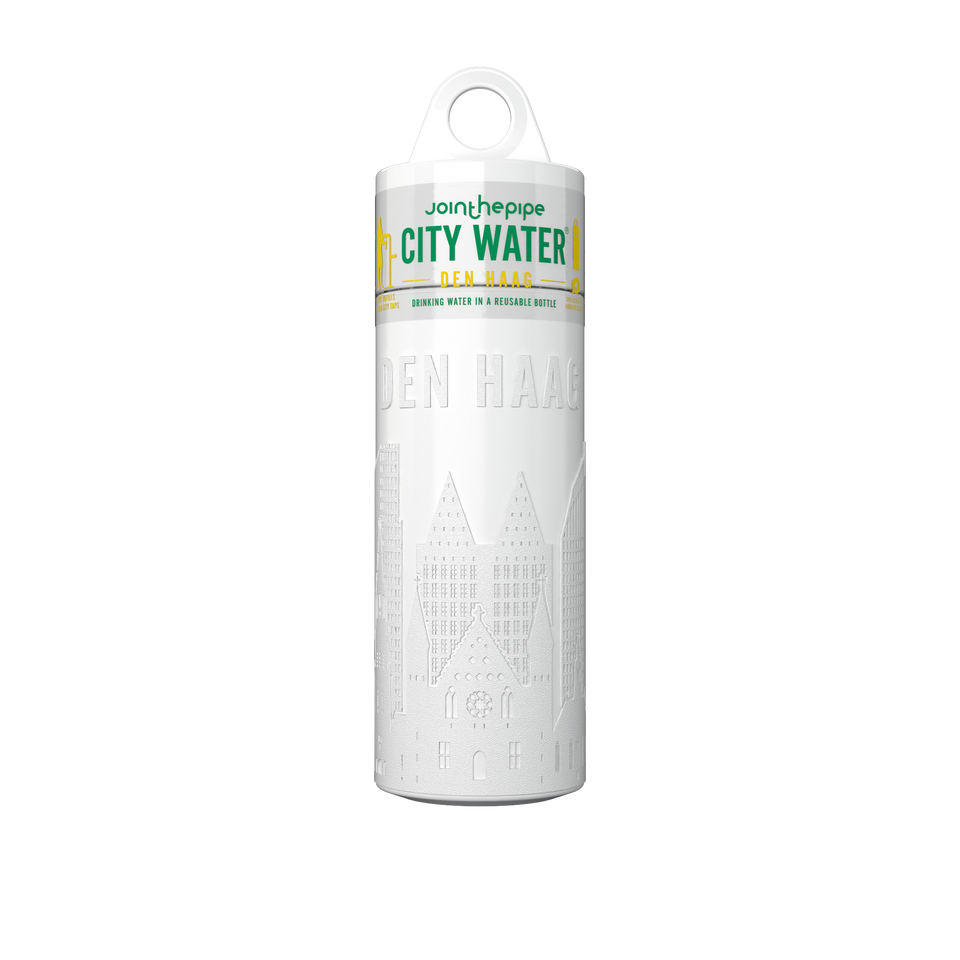 Filled Bottle | Den Haag City Water Color: White | Join The Pipe