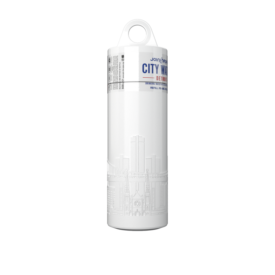 Filled Bottle | Detroit City Water Color: White, Black | Join The Pipe