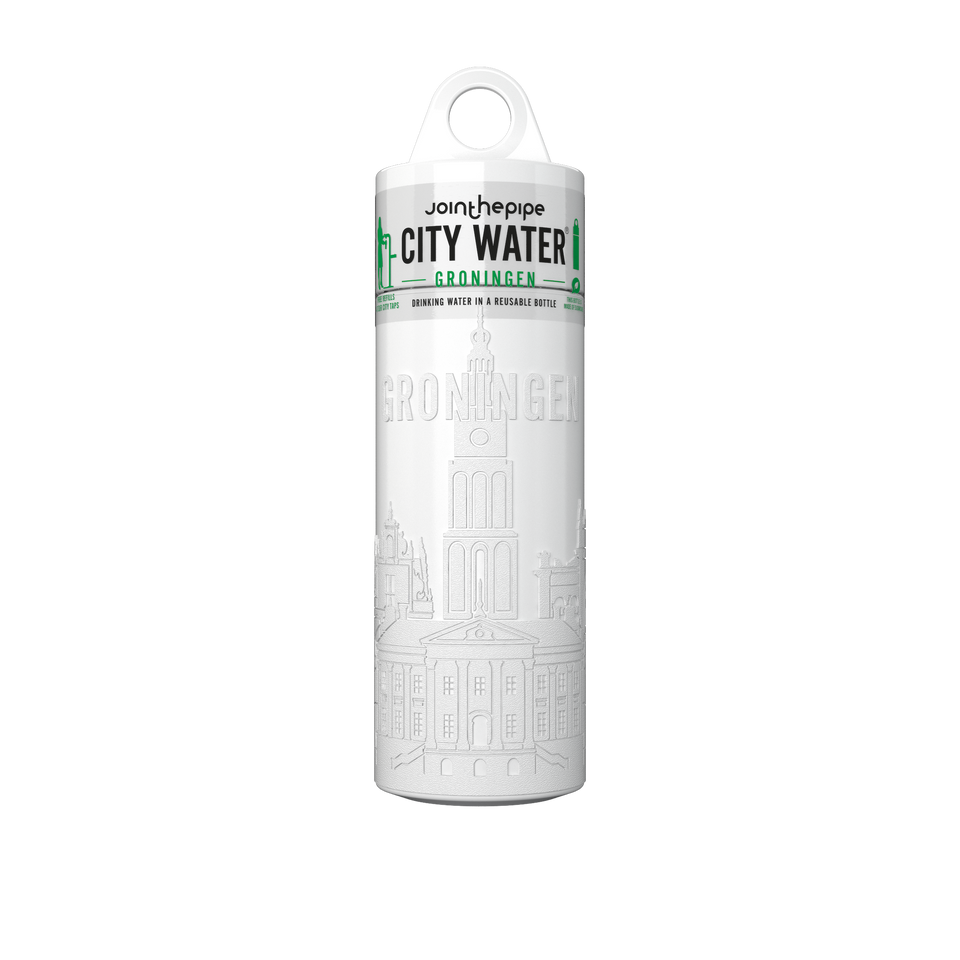 Filled Bottle | Groningen City Water Color: White | Join The Pipe
