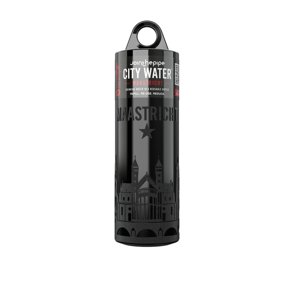 Filled Bottle | Maastricht City Water Color: Black | Join The Pipe
