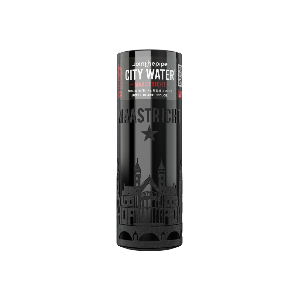 Filled Bottle | Maastricht City Water Color: Black | Join The Pipe