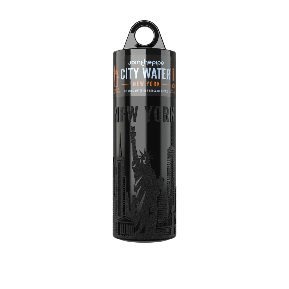 Filled Bottle | New York City Water Color: Black | Join The Pipe