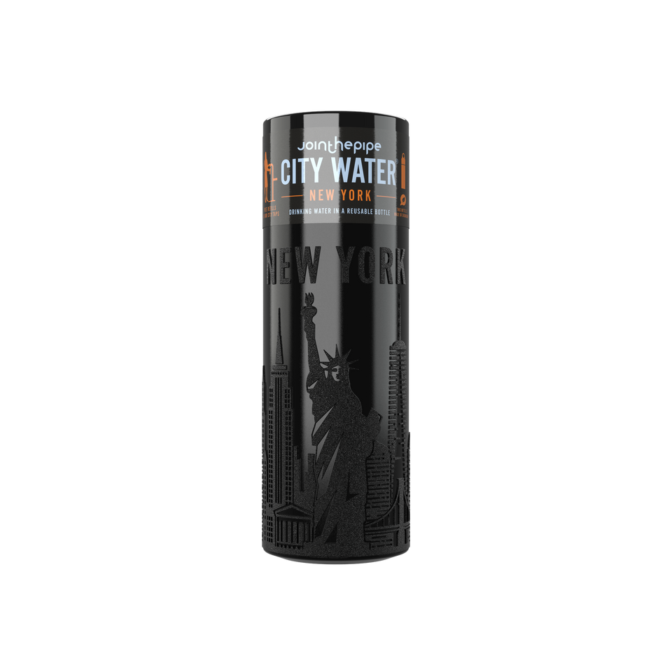 Filled Bottle | New York City Water Color: Black | Join The Pipe