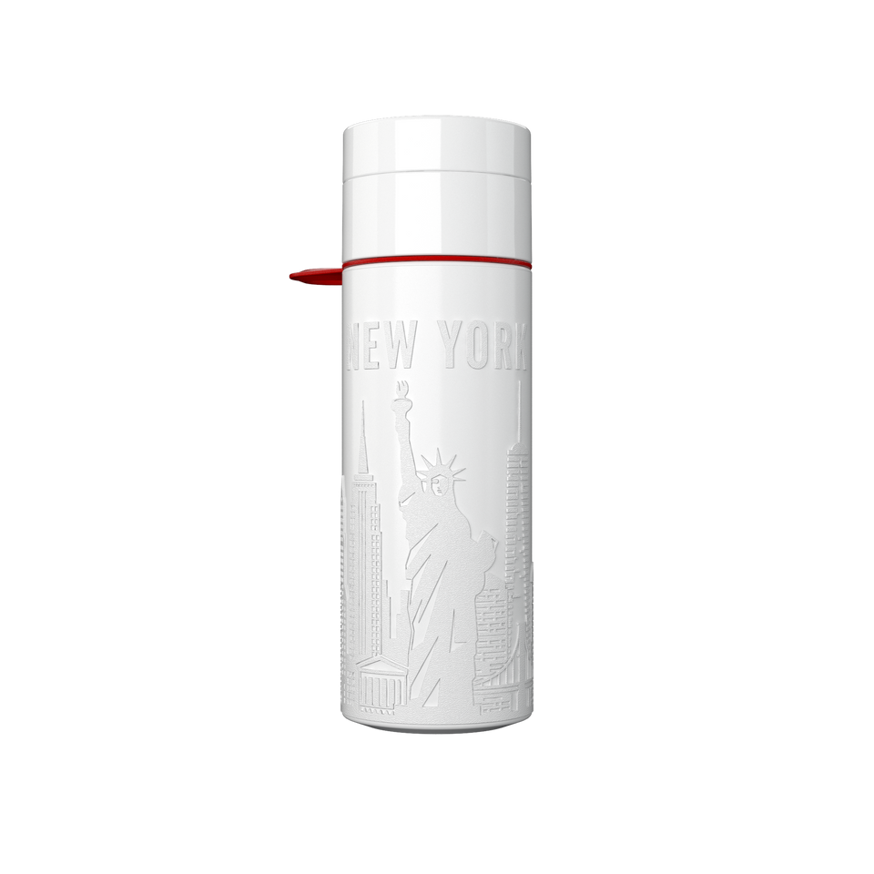 Branded Water Bottle (City Bottle) | New York Bottle 0.5L Bottle Color: White | Join The Pipe