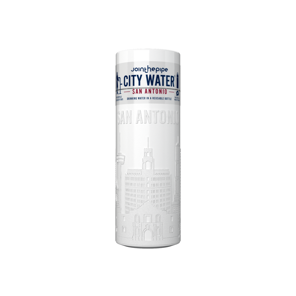 Filled Bottle | San Antonio City Water Color: White | Join The Pipe