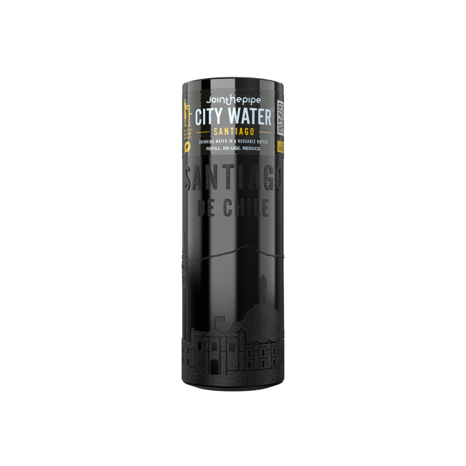 Filled Bottle | Santiago de Chili City Water Color: Black | Join The Pipe