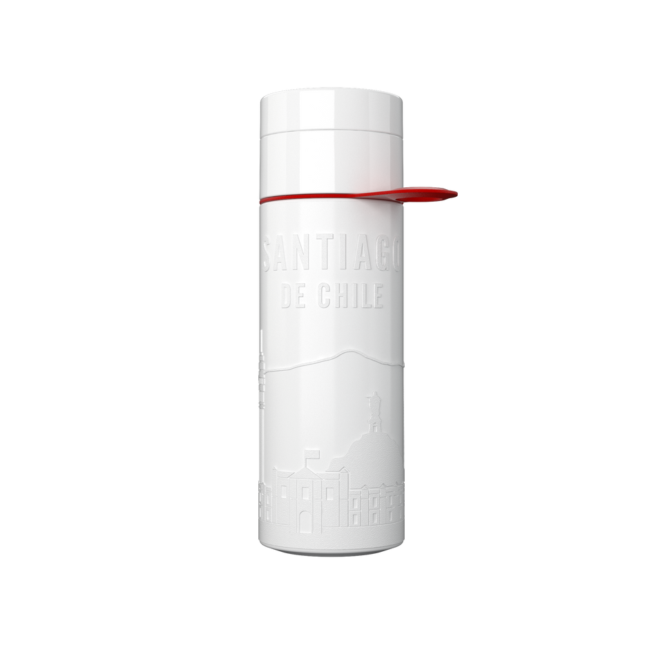 Branded Water Bottle (City Bottle) | Santiago de Chile Bottle 0.5L Bottle Color: White | Join The Pipe