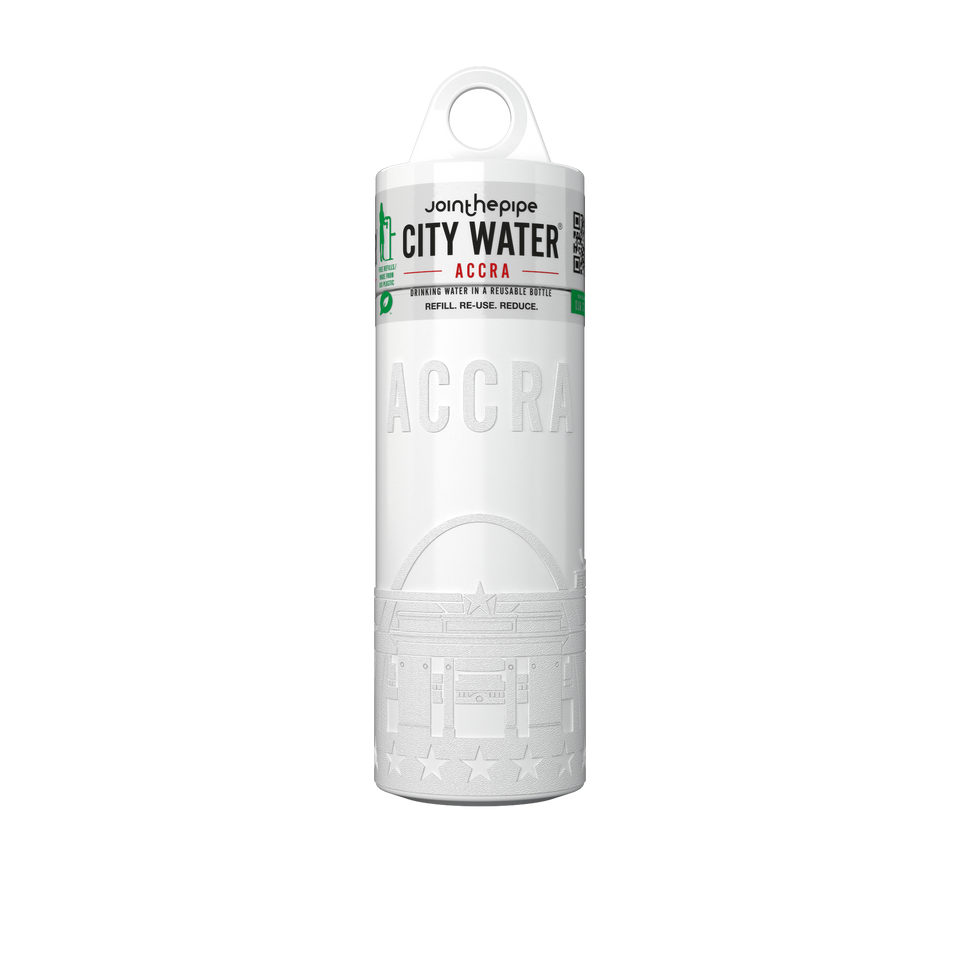 Filled Bottle | Accra City Water Color: White | Join The Pipe