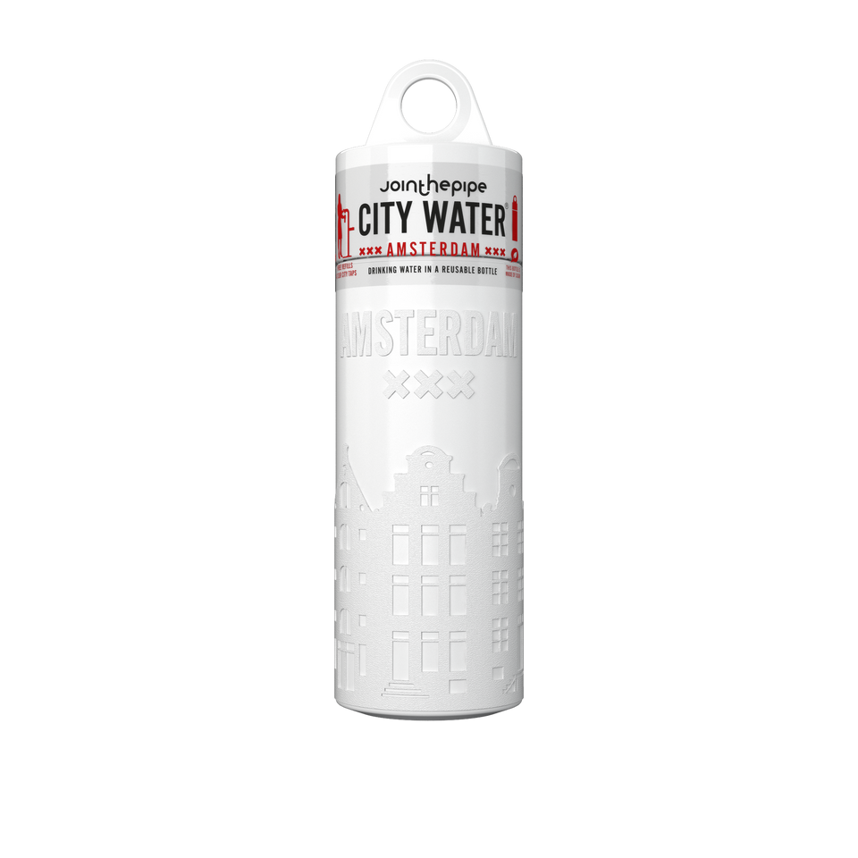 Filled Bottle | Amsterdam City Water Color: White | Join The Pipe