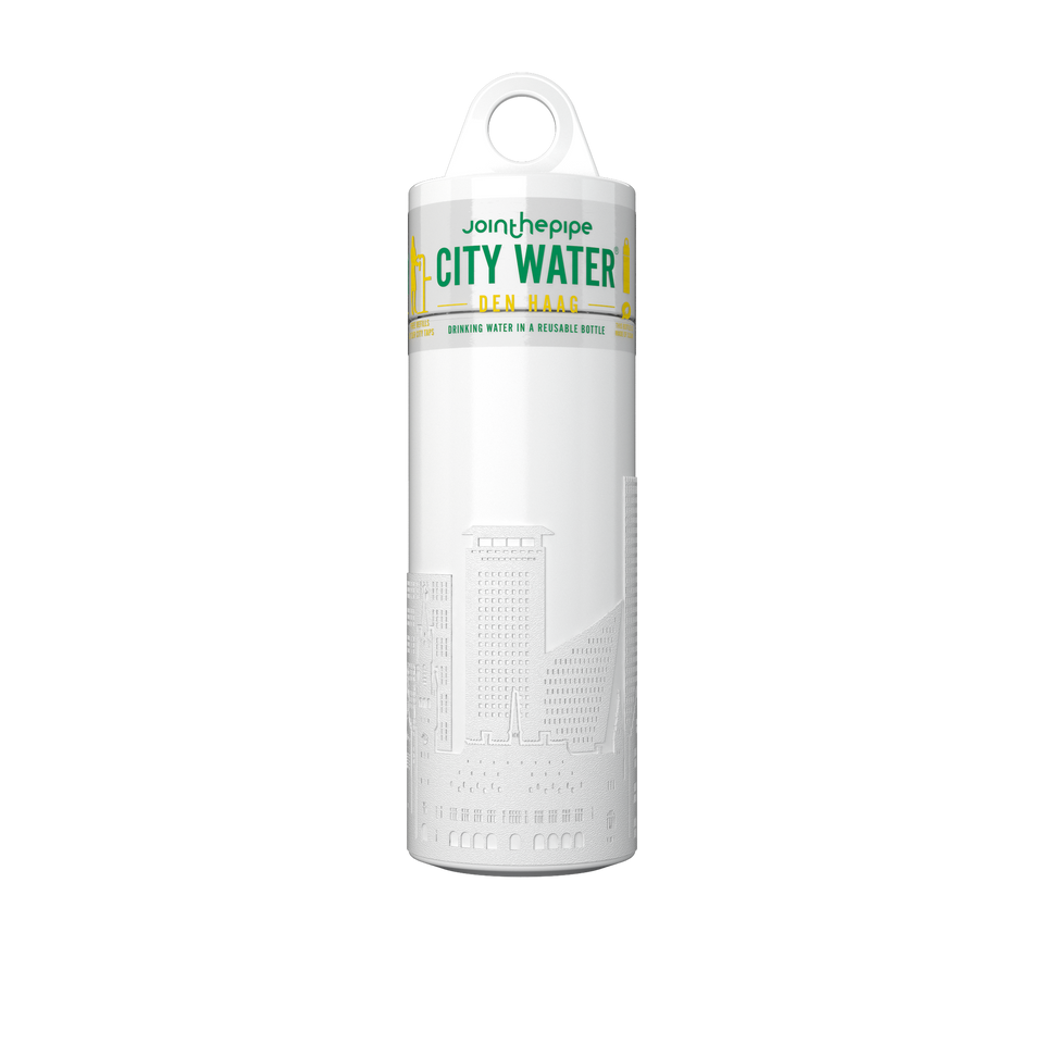 Filled Bottle | Den Haag City Water Color: White, Black | Join The Pipe