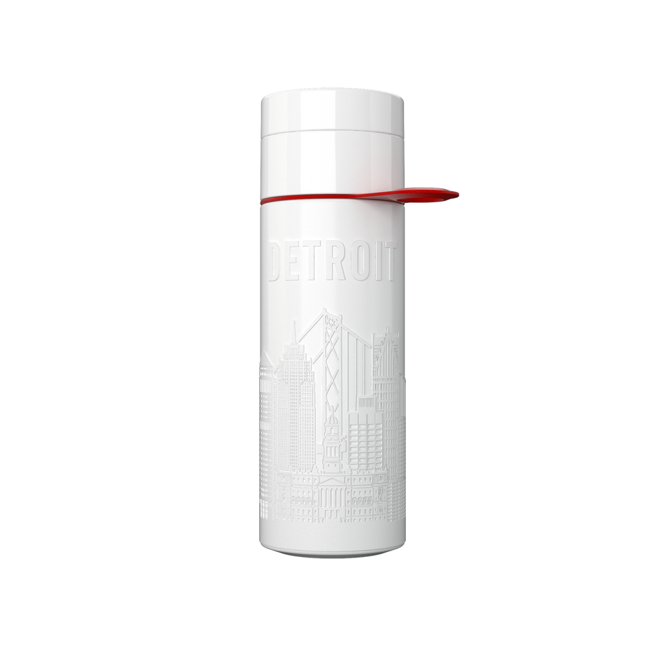 Branded Water Bottle (City Bottle) | Detroit Bottle 0.5L Bottle Color: White | Join The Pipe