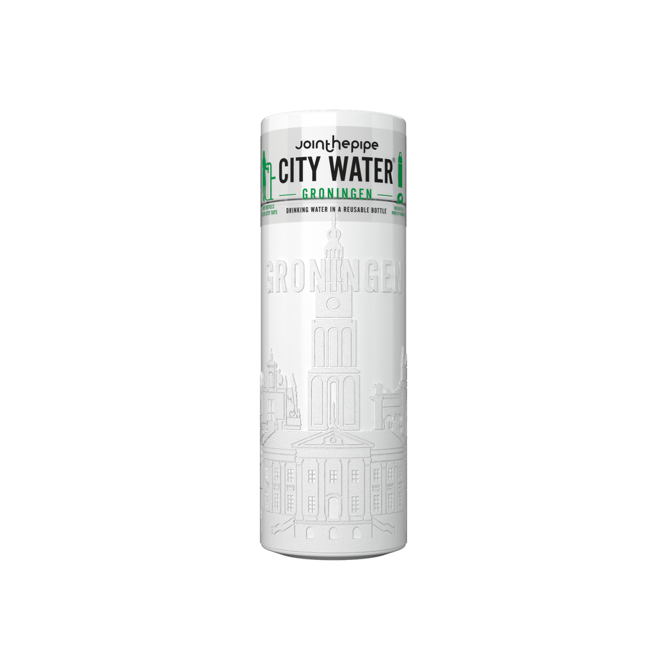 Filled Bottle | Groningen City Water Color: White | Join The Pipe