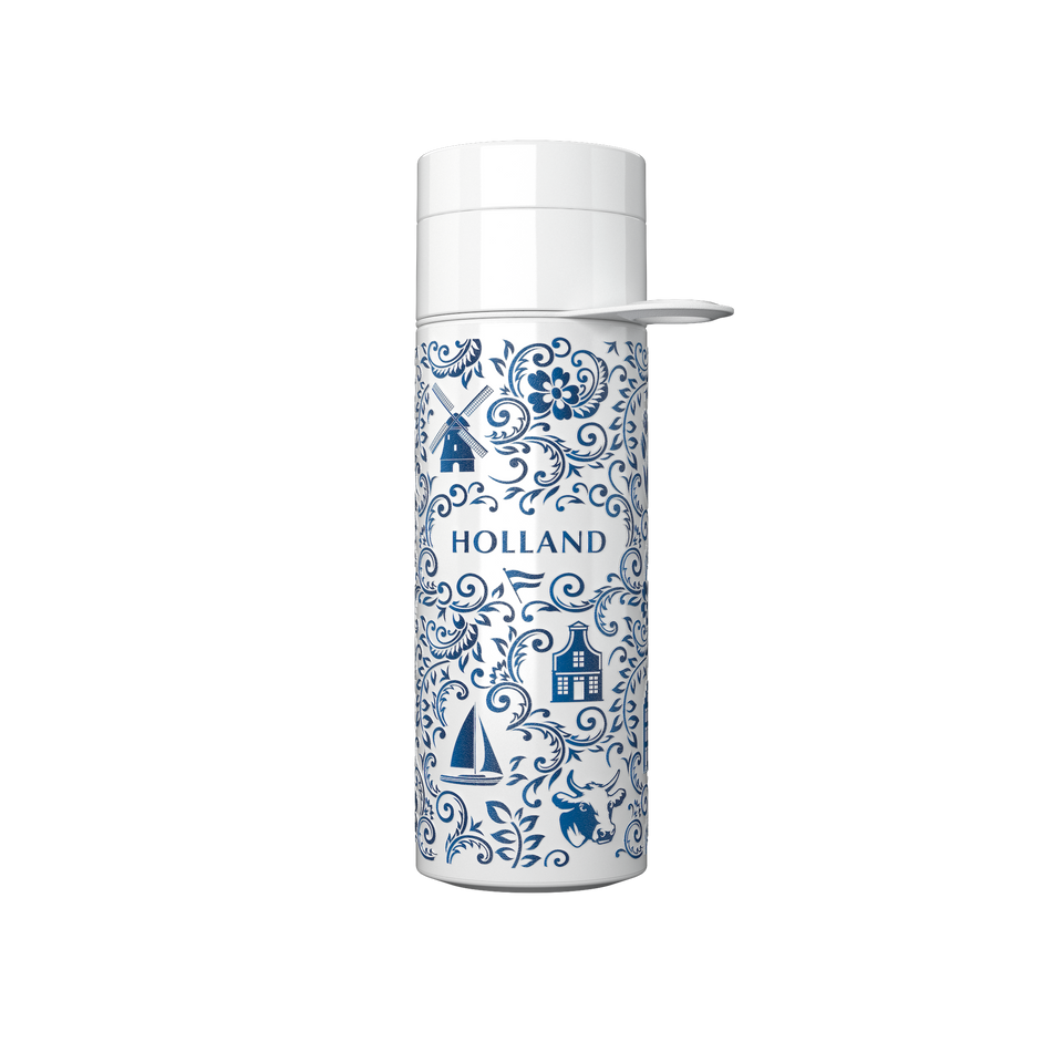 Branded Water Bottle (City Bottle) | Holland Bottle Delft Blue 0.5L Bottle Color: White | Join The Pipe