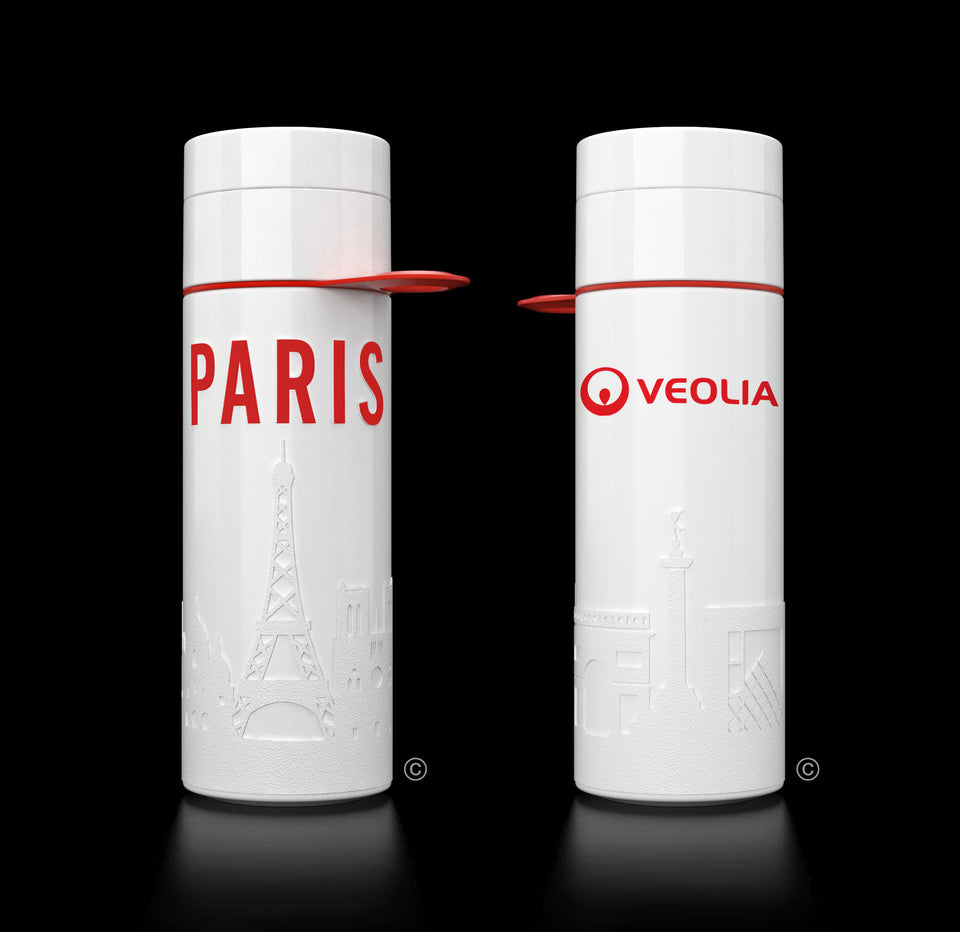 Branded Water Bottle (City Bottle) | Paris Bottle 0.5L Bottle Color: White, Black | Join The Pipe